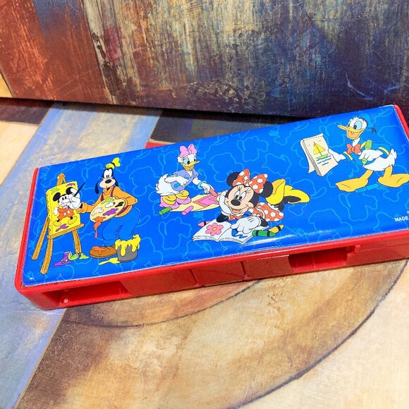VINTAGE DISNEYLAND RESORT PADDED PENCIL BOX CASE SCHOOL SUPPLIES COMPARTMENTS - Picture 7 of 7